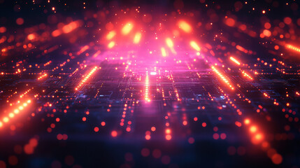 Fototapeta premium Abstract digital background with glowing connections and network lines on a dark blue background