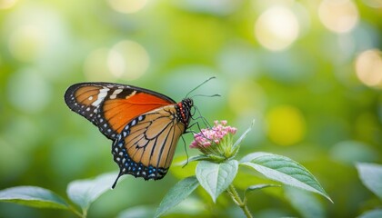Obraz premium Gentle Nature Background with Butterfly and Blurred Background