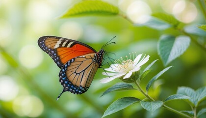 Obraz premium Gentle Nature Background with Butterfly and Blurred Background