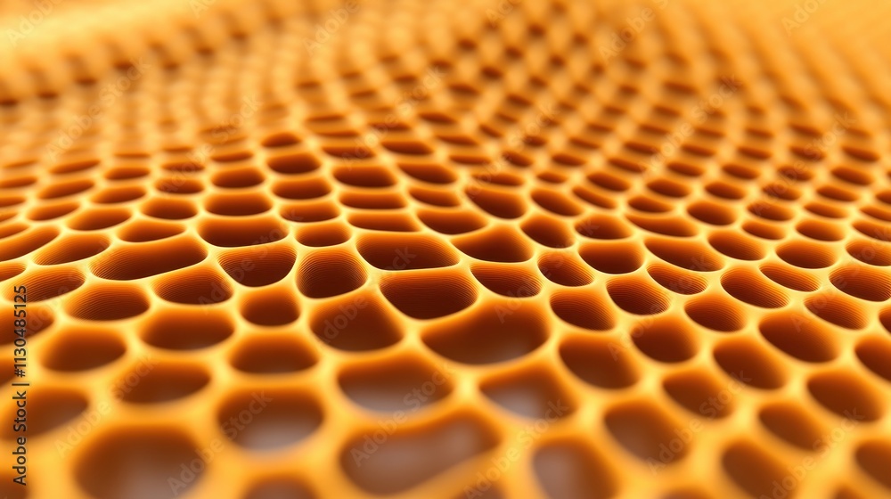 Aufkleber abstract honeycomb texture golden 3d cell structure background