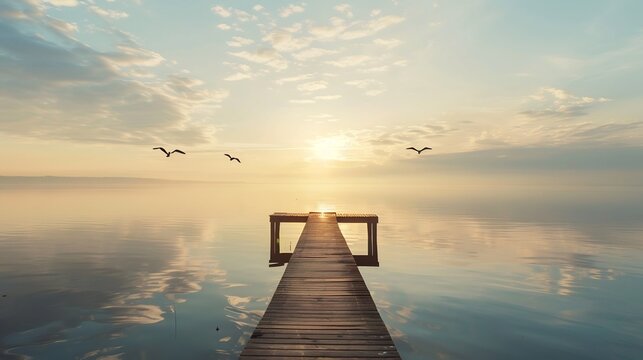 Serene depiction of a financial journey focused on wealth management estate planning and retirement planning with a focus on the longterm benefits of careful financial planning