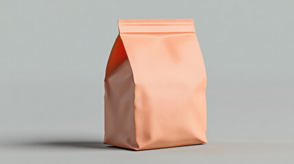 Peach Stand Up Pouch Packaging Mockup Blank Food Bag