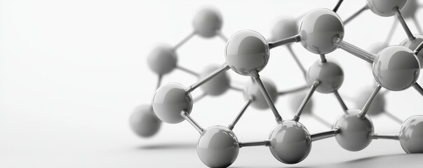 Fototapeta premium material science nanomaterials concept. Molecular structure in black and white on a minimalist background.
