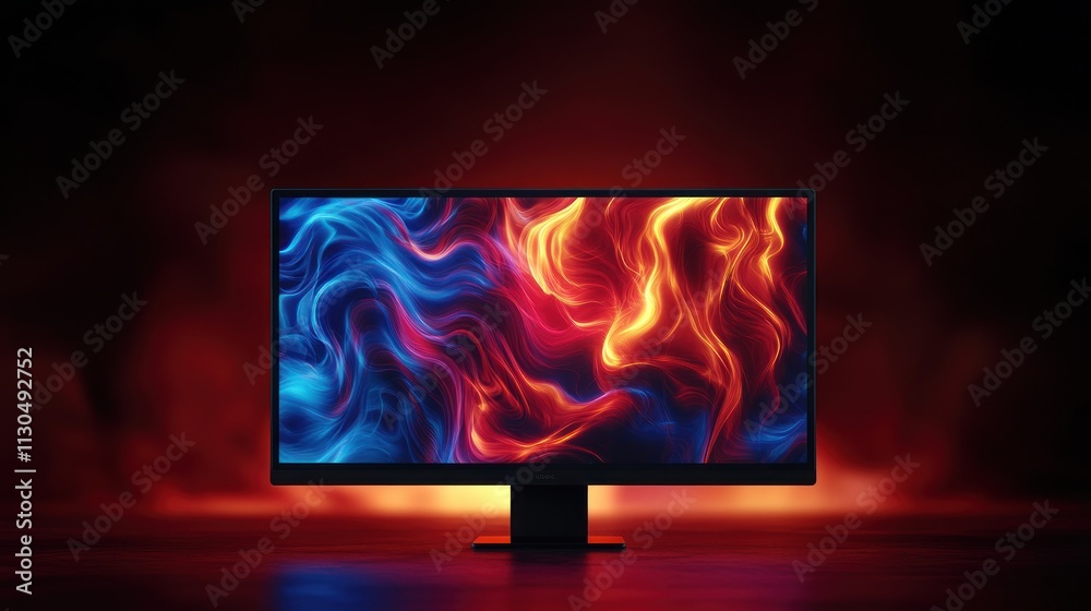 Poster vibrant abstract flames desktop monitor display