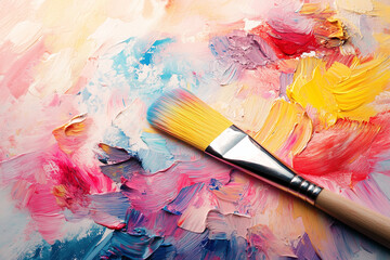 Fototapeta premium High-Resolution Transparent Clipart of a Paint Palette with Vibrant Colors and Clear Brushes for Art Designs.