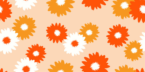 Fototapeta premium Hand drawn flowers background, seamless patterns with floral for fabric, textiles, clothing, wrapping paper, cover, banner 