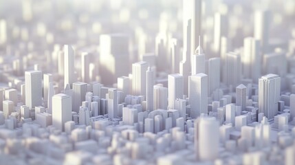 Obraz premium 3d downtown white business downtown