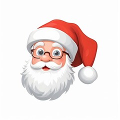 Santa Claus character with glasses and a festive red hat