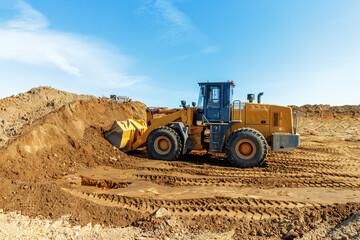 Powerful Construction Bulldozer in Action on Building Site