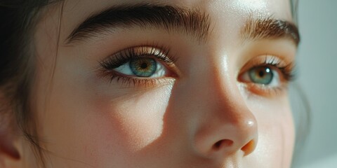 Serene Portrait of a Woman with Amber Eyes