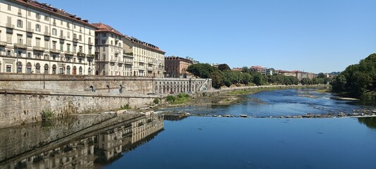 Fototapeta premium view of the river Po in Turin Italy