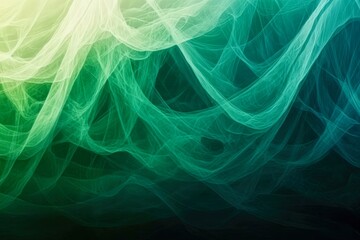 Soft gradients of green and turquoise with glowing edges, symbolizing a serene flow of ideas