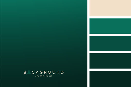 Dark gradient green Christmas background vector design with color palette 