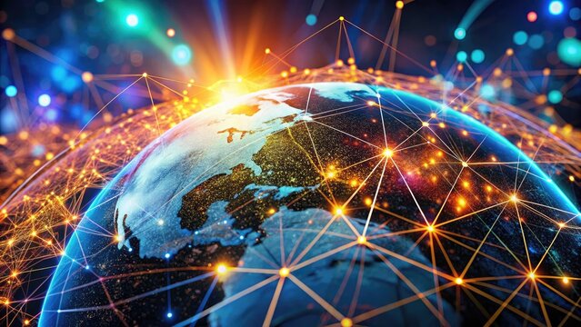 Big data's global network, a 3D visualization: candidly photographed in cyber-space.