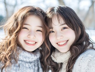 Fototapeta premium マフラーと日本人女性