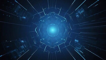 Obraz premium blue geometric shape abstract technology background By monsitj