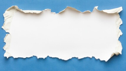 Fototapeta premium Torn notebook paper edges with casual texture blue background blank canvas for creative design use