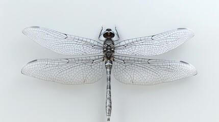 A dragonfly with clear, veined wings.