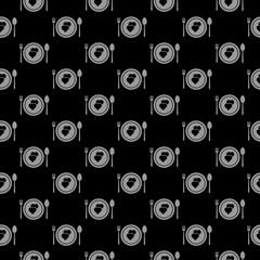 Donation food icon isolated seamless pattern on black background