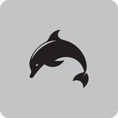 Obraz premium Dolphin jumping Icon on White Background