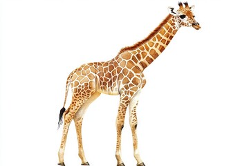 Obraz premium Adorable Baby Giraffe Watercolor Painting. AI generated illustration