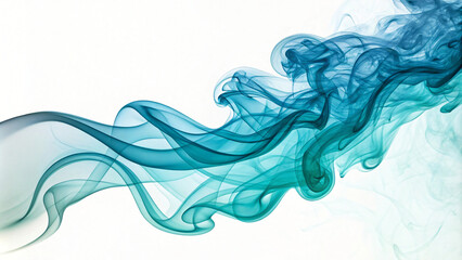 Fototapeta premium Abstract swirling blue smoke on a white background