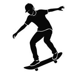Fototapeta premium silhouette of a skateboarder