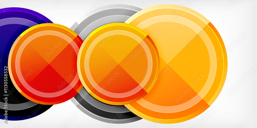 Poster Minimal geometric abstract background. Circle triangle design