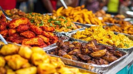 Delicious Street Food: A Vibrant Display of Flavors and Colors
