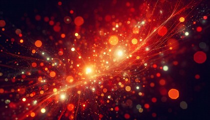 Red light background sparkling particles