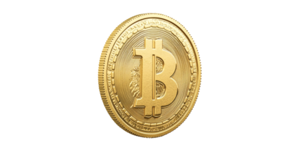 Golden Bitcoin Cryptocurrency Coin  Digital Currency  Finance