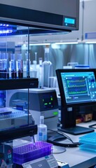 Bioengineer Performing Real-Time PCR Analysis in High-Tech Laboratory Setting