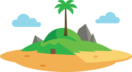 Fototapeta premium An isolated summer island illustration
