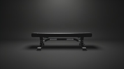 A sleek, adjustable bench press on a solid dark gray background.