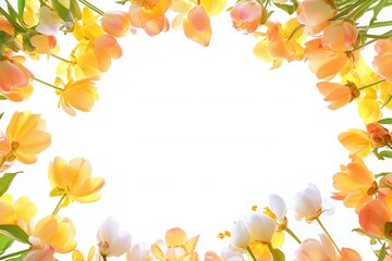 Soft Blush Flower Frame for Elegant Designs