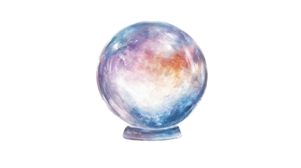 Watercolor Galaxy Egg  Cosmic Orb  Mystical Sphere  Fortune Telling
