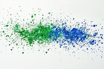 Colorful Paint Splatter Effect in Light Blue and Green