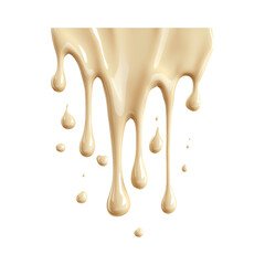 Creamy Liquid Dripping Isolated on Transparent Background