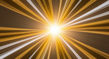 Obraz premium Creating symmetrical golden and white streak effects that resemble a celestial sunrise