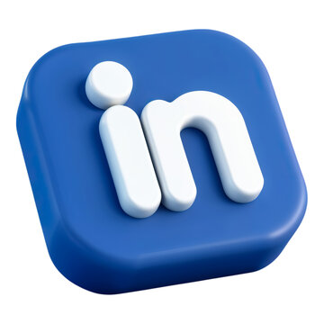 3d linkedin branding icon corporate networking professional platform isolated on transparent png background