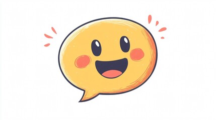 Obraz premium Cute Cartoon Style Talking Dialog Hand Drawn Text Box