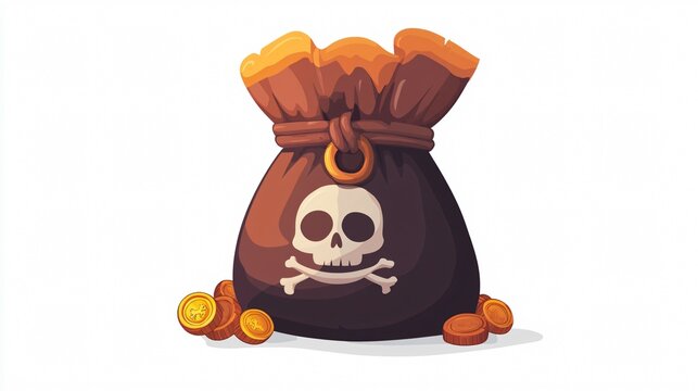 recommend clip art: Pirate Loot Bag Icon Isolated on Transparent Background Vector Illustration