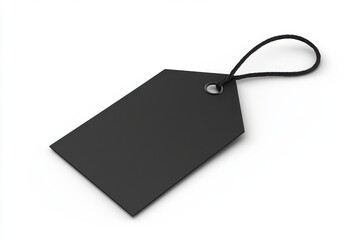 Fototapeta premium A sleek black tag label isolated on a clean background
