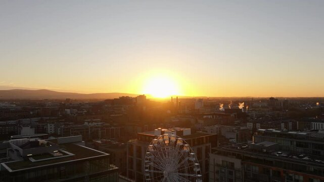 Stunning Sunset from Smithfield Co. Dublin - Ireland - 4K Cinematic Drone Footage 09