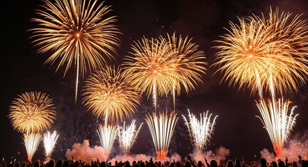 Setting off sparkling gold fireworks with hints of orange to symbolize success and abundance