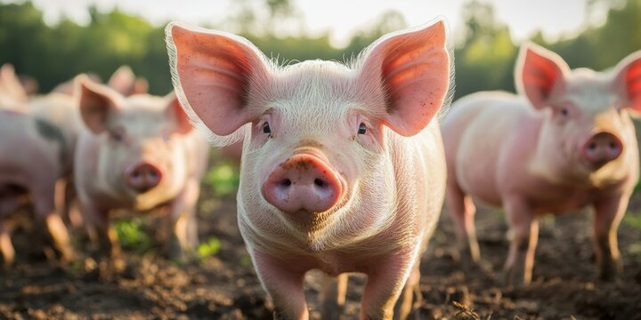 Pork handling facility with a focus on organic meat packaging, highlighting cleanliness and sustainable practices in meat production