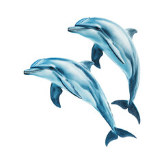Obraz premium Dolphins Isolated on Transparent Background