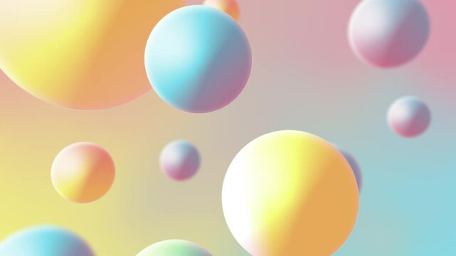 gradient colors bubbles flowing background, illustration art, hd video animation