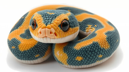 Obraz premium This plush snake toy is a bit fluffy, has cute 3D figures, and is white in color