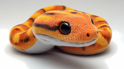 Fototapeta premium This plush snake toy is a bit fluffy, has cute 3D figures, and is white in color